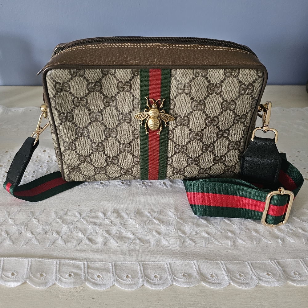 Gucci Vintage Sherru Line Clutch Converted For Crossbody